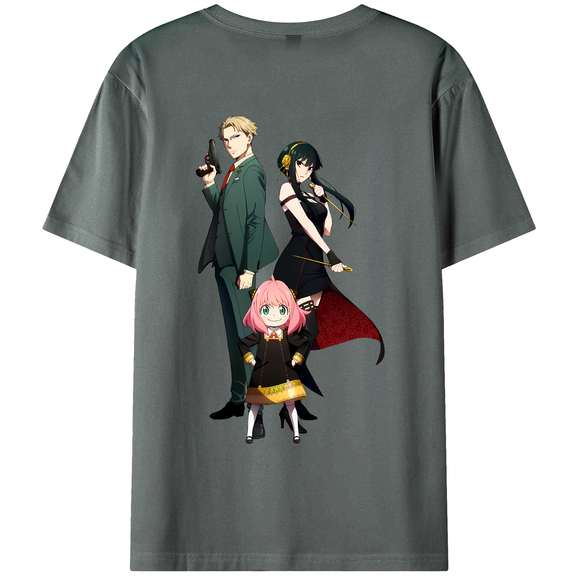 （画像用） SPY×FAMILY间谍家家酒 綿100％ メンズ半袖Tシャツ（バックプリント） 通気性